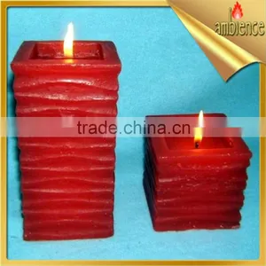 Paraffin Wax Craft Candle Color Red Square Gift Candle High Quality Pillar Candle thumbnail-1