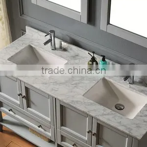 Solid Wood Wash Basin Double Sinks Bathroom Cabinet Foshan Factory Made Furniture No.1006D thumbnail-2