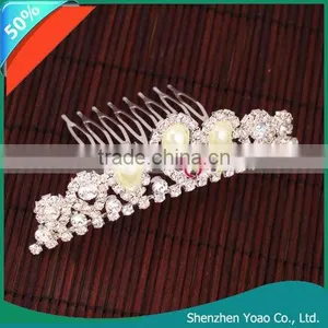 Elegant Rhinestone Crown Hair Comb Pin thumbnail-1