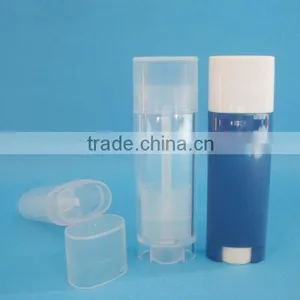Plastic Flat Oval Lipstick Tube, Clear Plastic Lip Balm Tube, Plastic Cosmetic Tube thumbnail-3