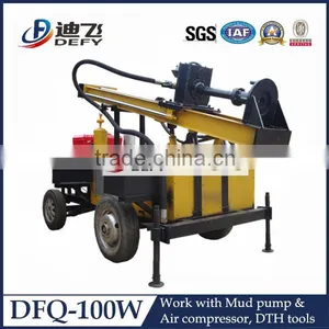 Full Hydraulic Trailer Mounted Mining Blasting Drilling Rig for Sale thumbnail-1