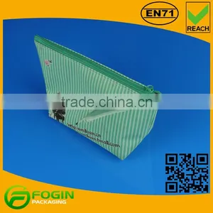 Green Custom Zipper Bag Cosmetic thumbnail-3