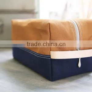 Personalized Women's Waxed Canvas Toiletry Bag /waxed Canvas Cosmetic Bag /selvage Denim Bags and Pouches Quality Choice thumbnail-3