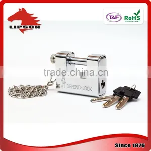 LS-303 Kaba Key and Steel Chain WITH Plated Steel Amour Rectangular Padlock thumbnail-2