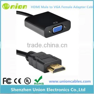 Chipset HDMI Male to VGA Female Video Cable Cord Converter Adapter 1080P Black thumbnail-1
