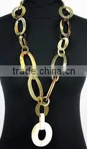 Eco-friendly Nice Yellow Buffalo Horn Necklace Jewelry Made in Vietnam thumbnail-1
