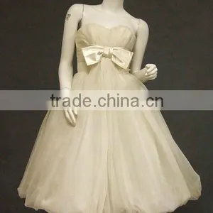 POPULAR SATIN SLEEVELESS WEDDING LADIES DRESSES thumbnail-1
