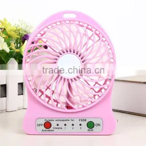 5v 4w Portable Rechargeable Mini USB Handheld Charger Fan With LED Light thumbnail-1