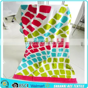Pure Cotton Beautiful Color Seaside Plaid Beach Swimming Towel thumbnail-1