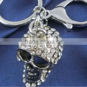 Skull Keychain/Metal Skull Keychain With Diamond thumbnail-5