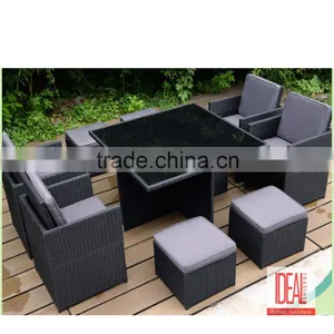 Elegant Classical Outdoor Patio Dinner Chair and Table Furniture Rattan Dining Set thumbnail-4