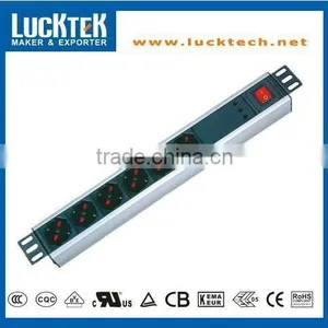 19" 1.0U 6 WAY ITALY TYPE PDU RACK ELECTRICAL OUTLET thumbnail-1