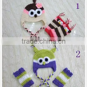 Hot Wholesale Boutique Baby Crochet Owl Hat With Crochet Leg Warmer thumbnail-1