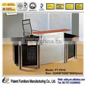 Classical Fonda Auto Glass Top Counter Reception Desk Office Counter Design thumbnail-1