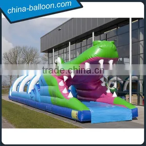 Longest Inflatable Water Slide /lovely Crocodile Park/inflatable Crocodile Belly Tunnel for Outdoor Game thumbnail-2