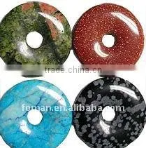 50mm Mixing Stones Donut Gemstone Pendant thumbnail-1