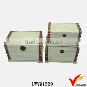 Luckywind Shabby Chic Vintage Wood Storage Box in Set thumbnail-1