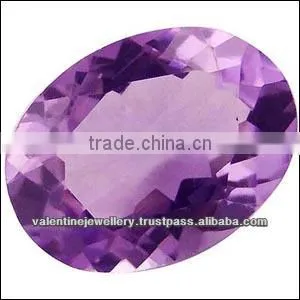 Oval Amethyst Stone, Oval Cut Amethyst CZ Stone thumbnail-1