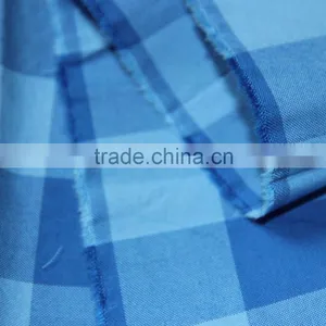 100 Cotton Yarn Dyed Blue Check Fabric thumbnail-1