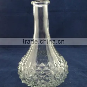 Engraved Flower Glass Vase, Decorative Colored Vase thumbnail-1