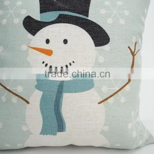 Wholesale Custom Linen/cotton Fabric Decorative Throw Cushion Cover Christmas Digital Printed Pillow Case thumbnail-5