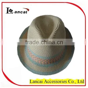 2016 Wholesale Multi Colour Straw Trilby thumbnail-2