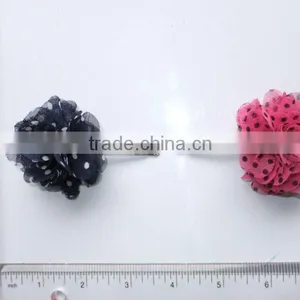 Fashion Polka Dot Chiffon Flower Bobby Pins thumbnail-1