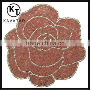 2016 New Arrival Iron on Diamond Rose /flower Patches thumbnail-1