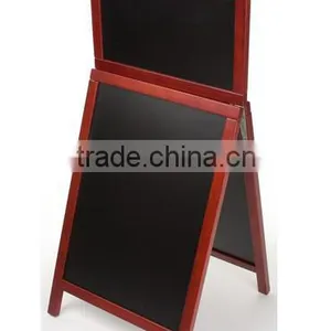 18 x 26 A-frame Chalkboard, Black Wet Erase Surface, With Header, 2 Sided - Cherry(AF-B-143) thumbnail-2