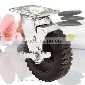5 Inch Rubber Wheel, Heavy Duty Swivel Hardware Caster thumbnail-2