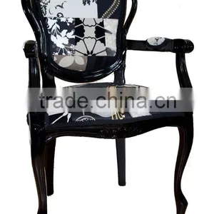 Factory Price Cheap Antique Solid Wood Hotel Furniture Louis Chair Wooden Chair thumbnail-2