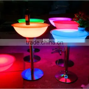 Led Glass Top Stone Base Dining Table thumbnail-6