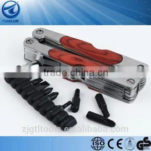 Stainless Steel With Bit Head Wood Handle Multi Tool With Pliers thumbnail-1