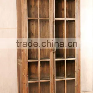 Recyle Wood Glass Diaplay Cabinet thumbnail-1