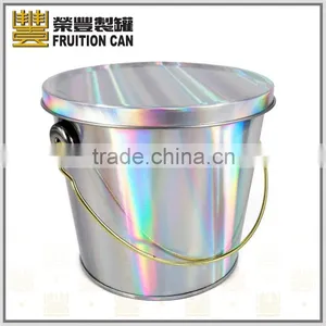 Halographic Bucket Tin With Lid thumbnail-1