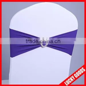 Wholesale Light Purple Spandex Chair Cover Chair Band With Buckle thumbnail-4