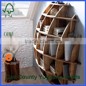 Art Minds Wood Round Wall Shelf Wall Wooden Book Shelf thumbnail-1