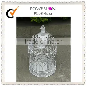 White Hexagon Wedding Birdcage Decorative Bird Cage Centrepiece Shabby Chic thumbnail-3