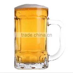 Haonai Promotional Glass Beer Mugs With Handle and Custom Logo thumbnail-2