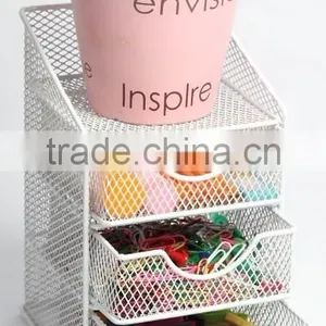 Metal Mesh 4 Tier Wire Office Stationery Desk Drawer Organizer/Desk Storage Drawer Organizer thumbnail-2