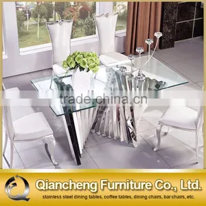 Fashionable Glass Mirror Silver Dining Table Dining Room Furniture thumbnail-1