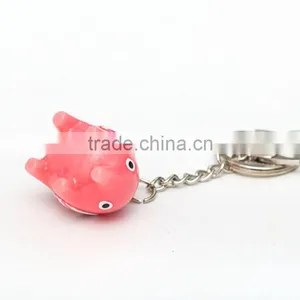 Pink Resin Cartoon Elephant Keychains thumbnail-2