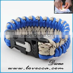 Small MOQ Cheap Firestarter Christmas Paracord Green Survival Bracelet thumbnail-1