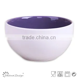 Stoneware Bowls With Purple White Color Dinnerware 5.5 Inch Stoneware Two-tone Color Bowls thumbnail-1