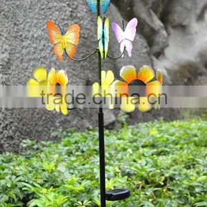 Free Sample 2017 New Design Solar Garden Stake for Garden Decoration Metal Wind Spinner thumbnail-2
