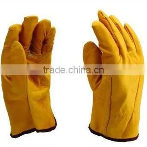 Yellow Cow Grain Leather Driver Glove thumbnail-1