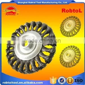 115MM Brush Wheel Twist Knot Crimped Bowl Disc Abrasive M14 Round Grinding Cheaning Brush thumbnail-1
