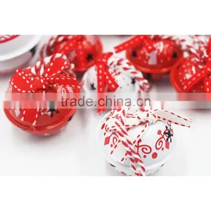 NEW Design 2017 Red White Snow Flower Holiday Tree Hanging Ornament Christmas Decorative Metal Bell thumbnail-2