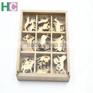 2016 Art Craft New Design Christmas Present Wooden Stamps Snow Wood Animal Piece thumbnail-3