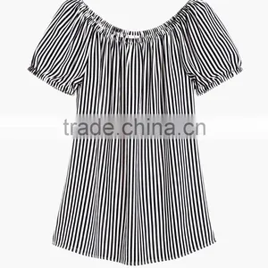 Women's Off--shoulder Striped Tops thumbnail-3